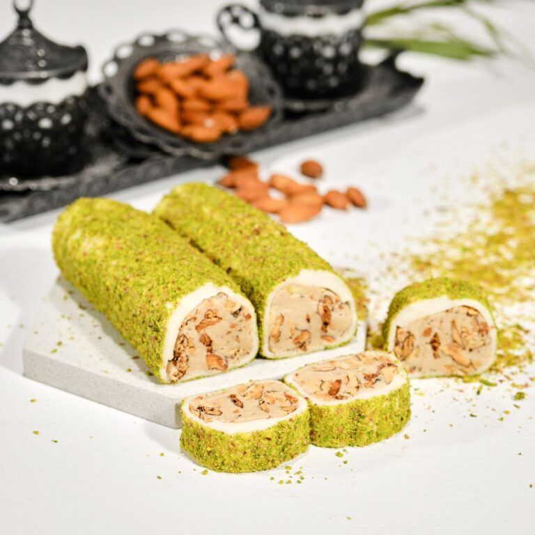 Premium Pistachio Powder &amp; Almond Turkish Delight Roll