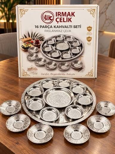 Stainless Steel Breakfast Serving Set (16 Pieces)