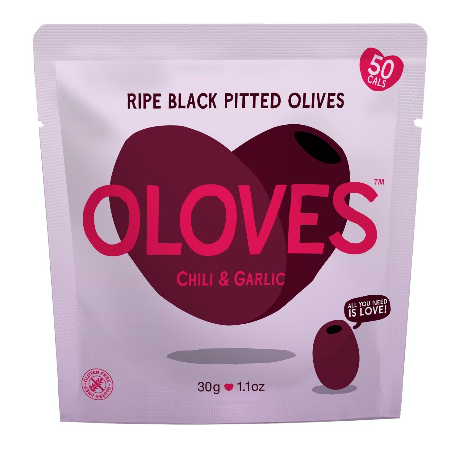 Oloves Chili & Garlic Pitted Black Olives