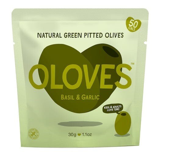 Oloves Basil & Garlic Pitted Green Olives