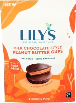 LILYS SWEETS CHOC MILK CHOCOLATE PEANUT BUTTER CUP