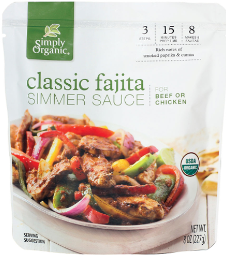 Simply Organic Fajita Simmer Sauce