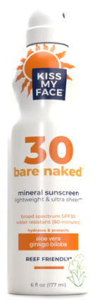 Kiss My Face - Bare Naked Mineral Sunscreen Spray 30 SPF - 6 fl. oz.