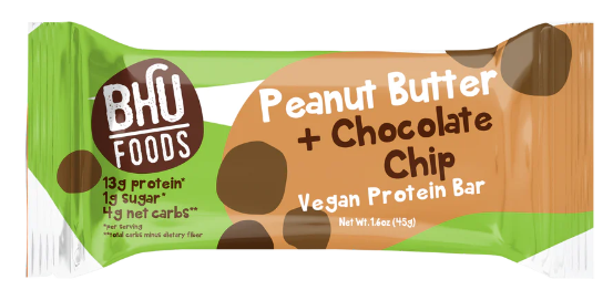 Bhu Foods - Vegan Pea Protein Bar Peanut Butter + Chocolate Chip 