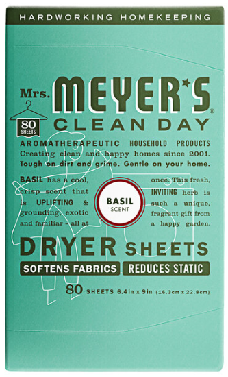 Mrs. Meyer's - Clean Day Dryer Sheets Basil - 80 Sheet(s)