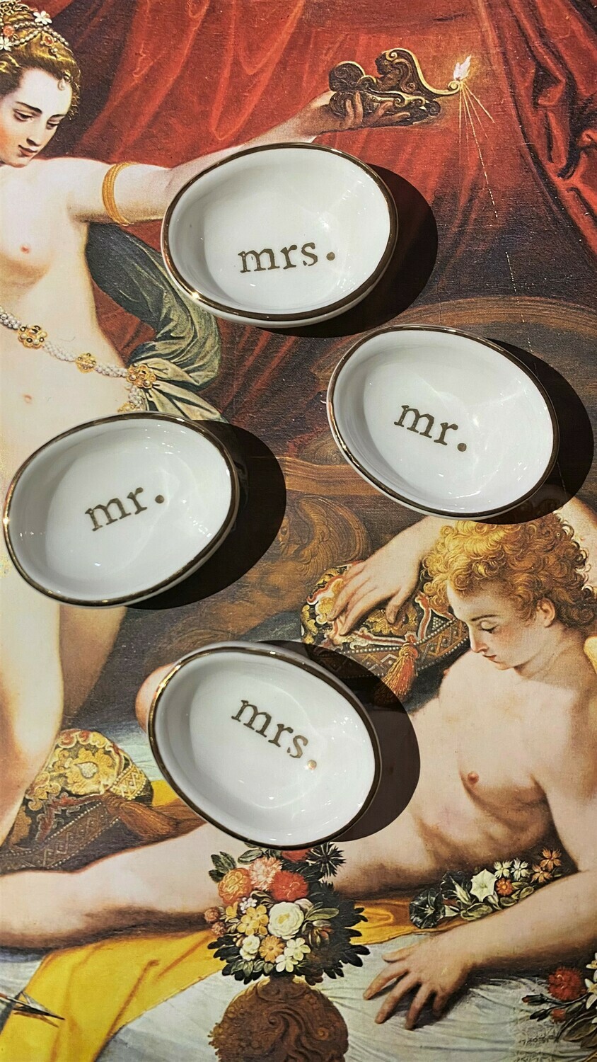 Mr. &amp; Mrs. Ring dish set