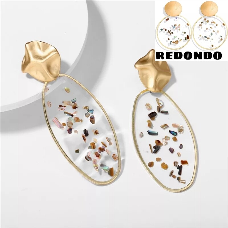 ARETES LARGOS SEMITRANSPARENTES