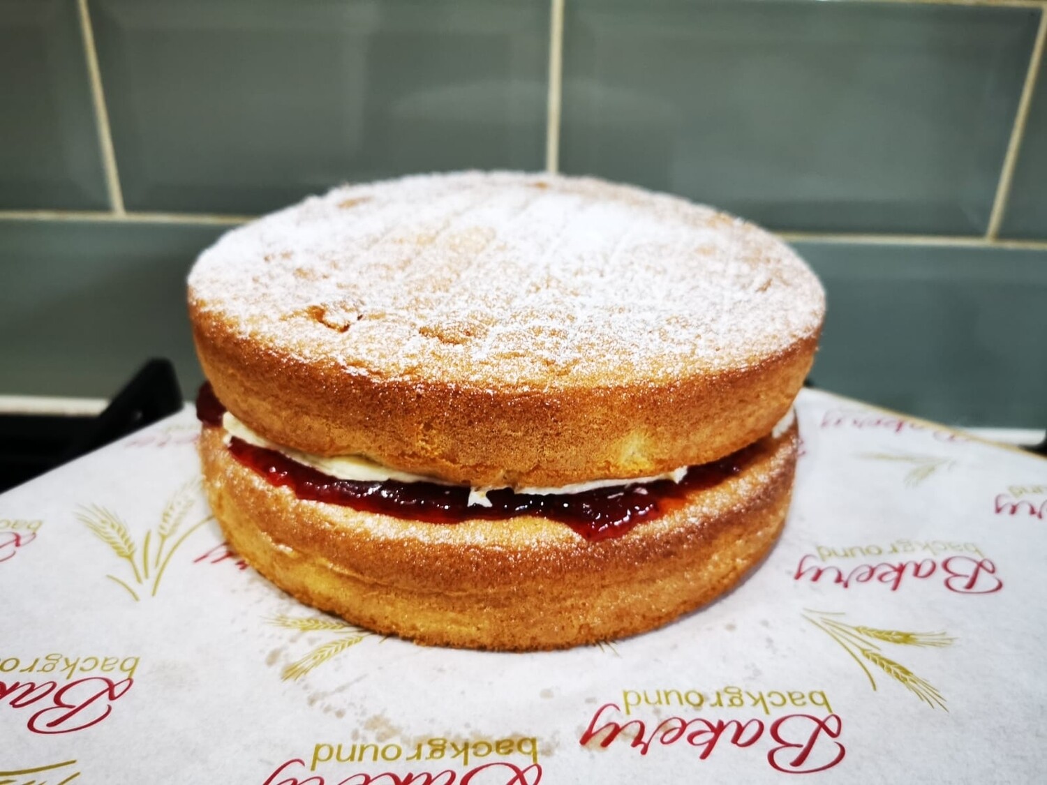 Victoria sponge slice