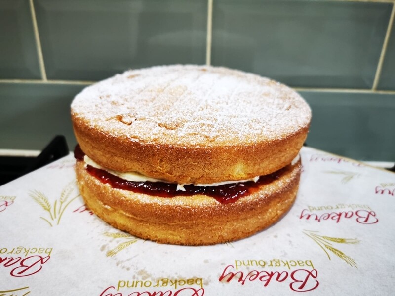 Victoria sponge slice