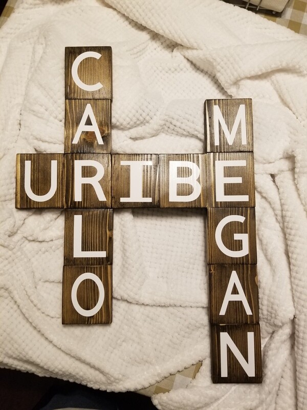 Family Scrabble Wood Signs