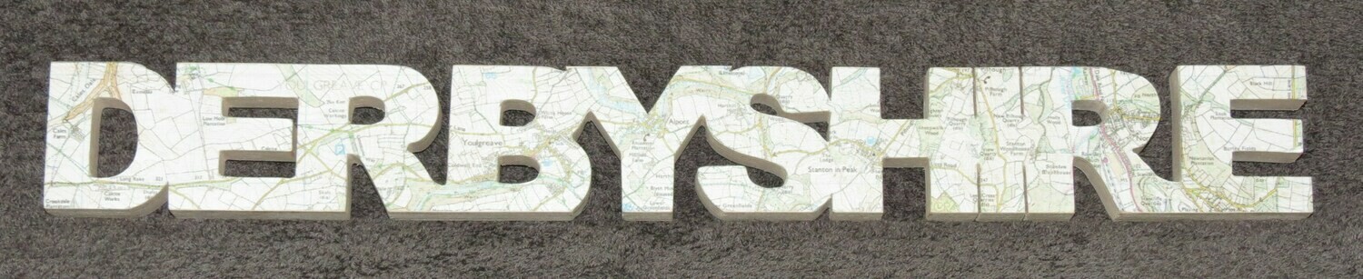 Derbyshire map Plaque