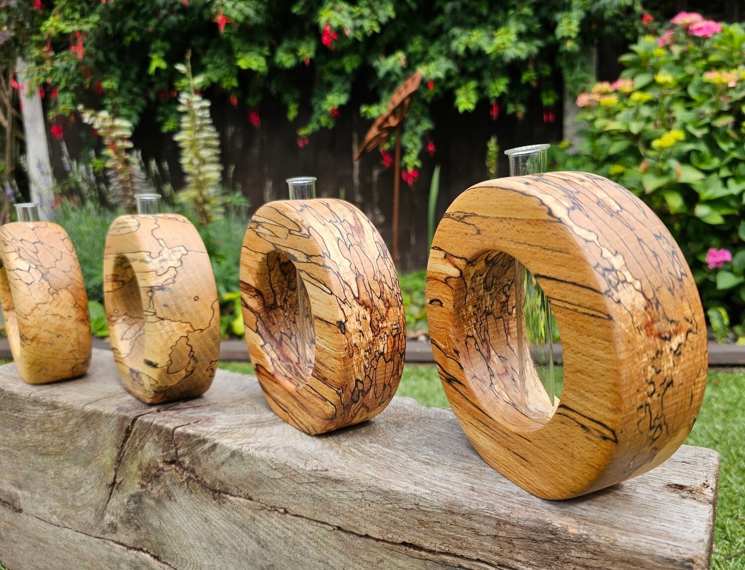 Spalted beech bud vase