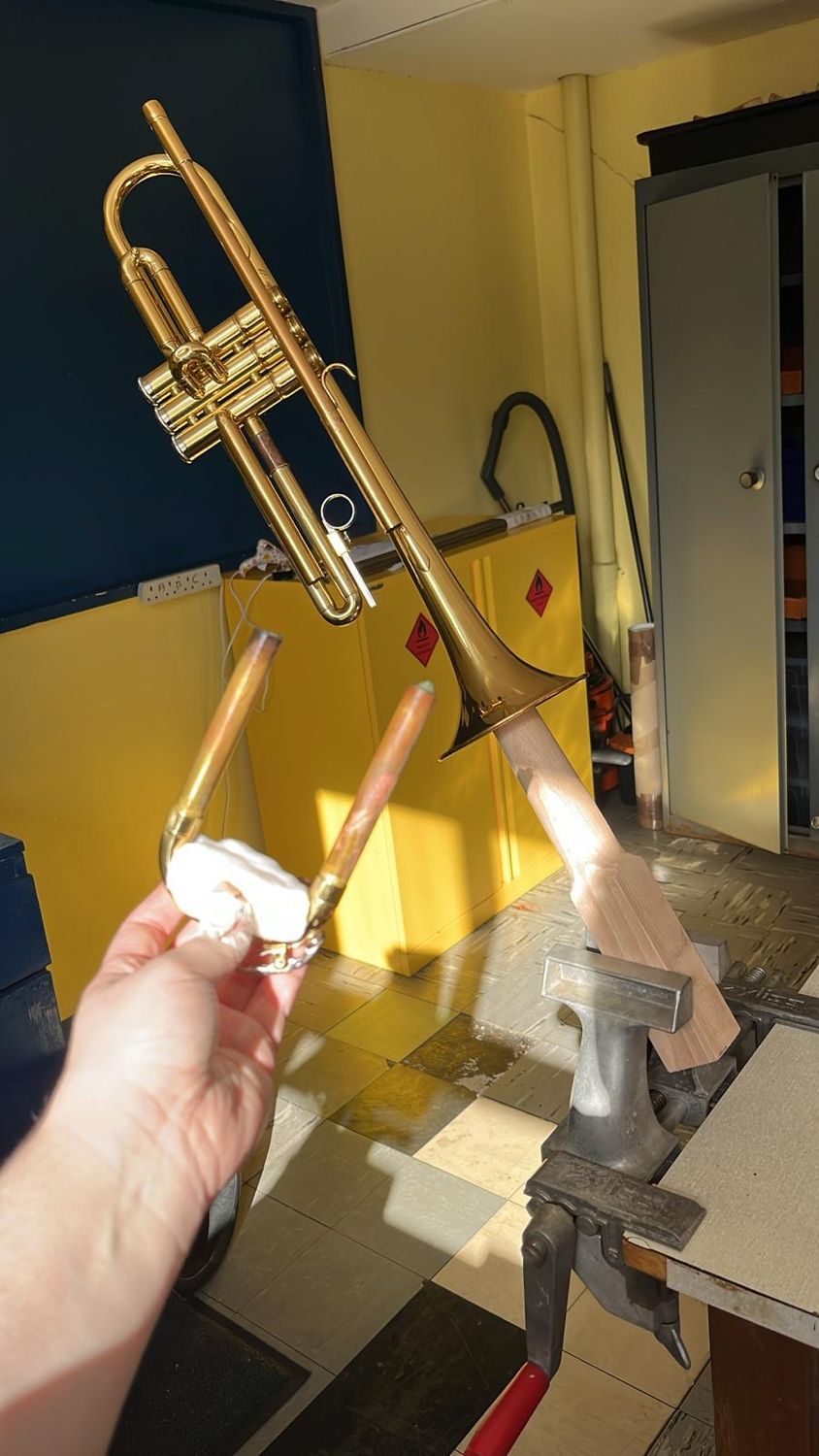 Brass Instrument repair assembly mandrel - wooden