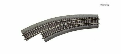 Roco Line 42572, Bogenweiche BWl3/4 m. links,Bettung