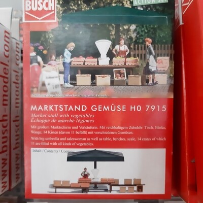 Busch 7915, Marktstand Gemüse, H0