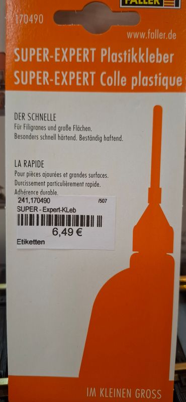 Faller SUPER Expert Plastikkleber, 25g-Fläschchen Faller SUPER Expert Plastikkleber, 25g-Fläschchen