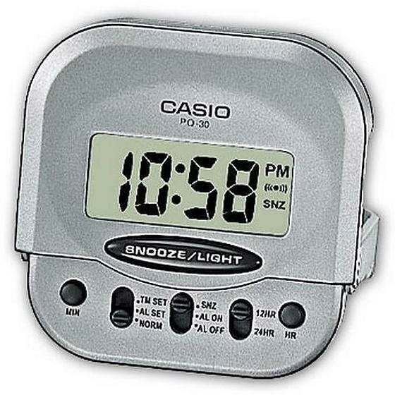 Réveil de voyage CASIO gris
