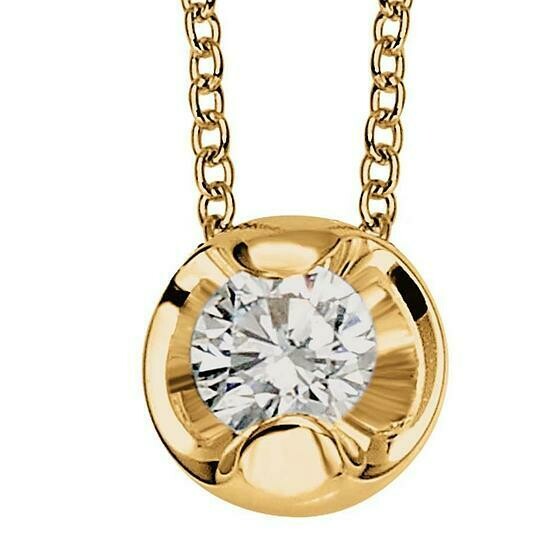 Collier miroir or jaune et diamant