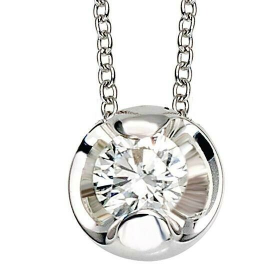 Collier miroir Or gris et diamant