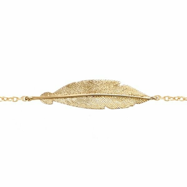 Bracelet plaqué or plume