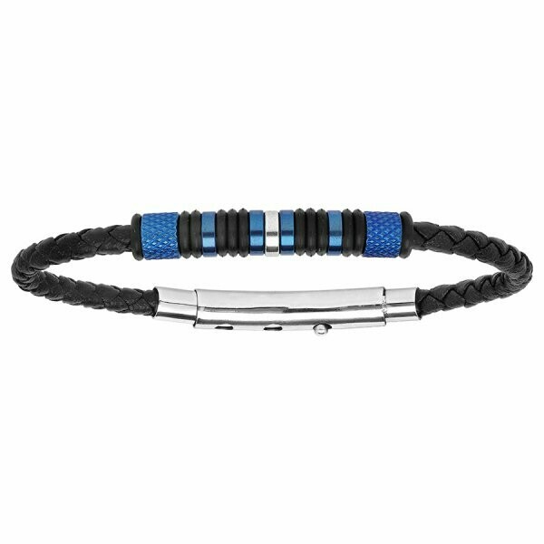 Bracelet acier et cuir