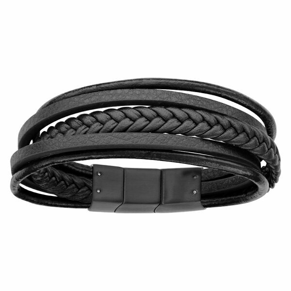 Bracelet acier et cuir