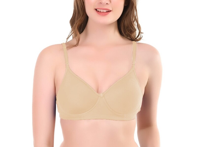 Padded Wirefree Full Coverage T-shirt Bra in Cotton Rich Fabric