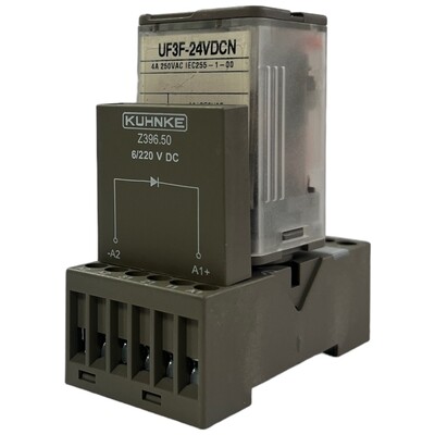Kuhnke Relaismodul UF3G-24VDC N mit Sockel Z396 und Suppressormodul Z396.50 Art.-Nr. UF3G24VDCN-Z396-Z39650
