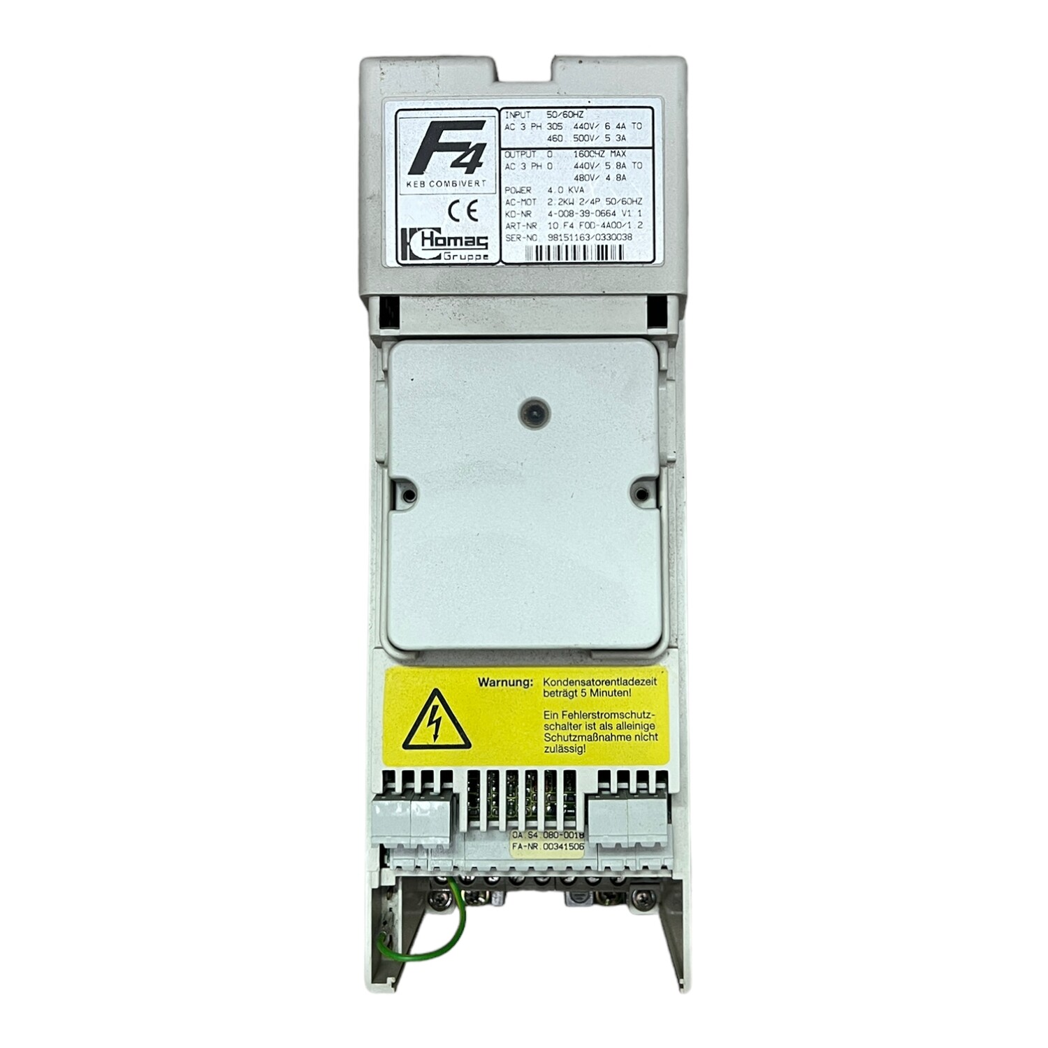 KEB  HOMAGCombivert F4 10 F4 FOO-4A00/1.2  2,2 KW 4 kVA Art. 2-082-01-0048