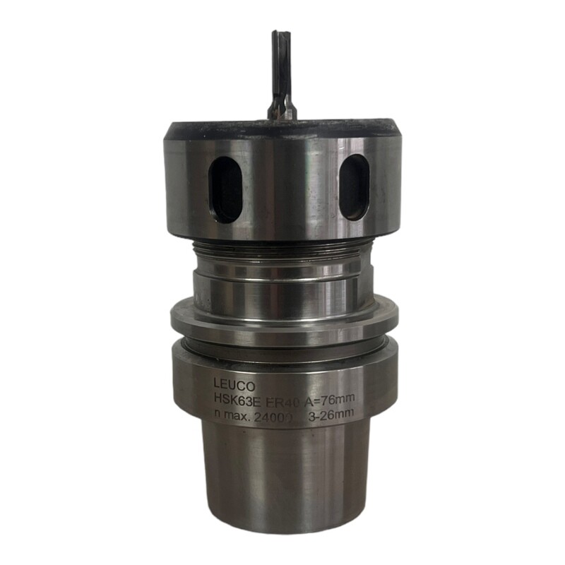 HSK 63 E ER 40 LEUCO Spannzangenfutter A=76 N=24.000  mit Fräser 5,8 mm L= 23 mm