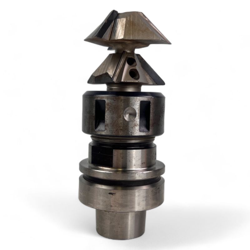 HSK 63 F Spannzangenfutter mit Spannzange und HW Profilfräser Ø 56 mm, 2 HW Fasefräsern, Z=3