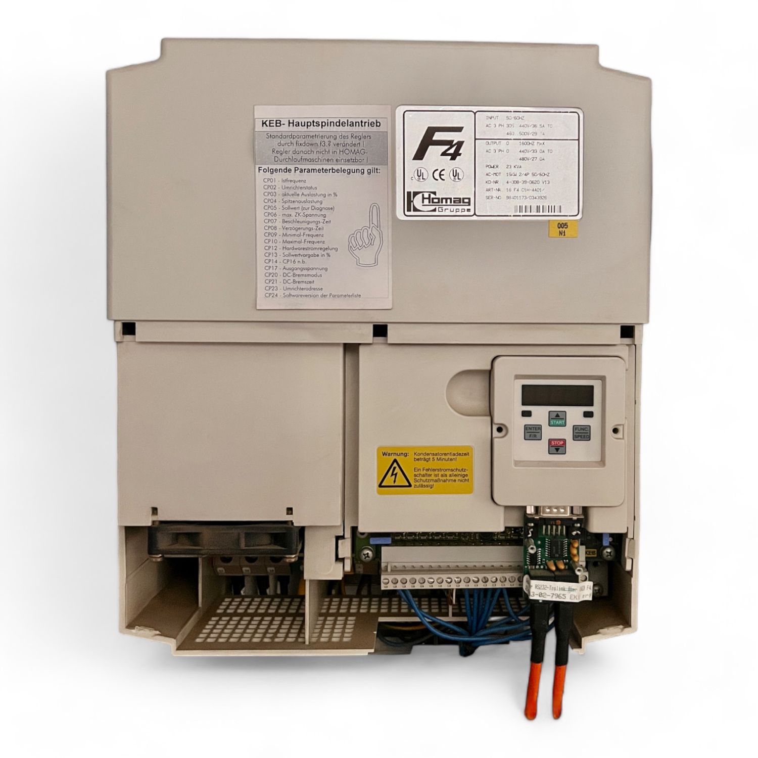 KEB Homag  15 F4 C1H-4A0 23 kVA , 15 kW Frequenzumrichter Inverter 4-008-39-0620 V13