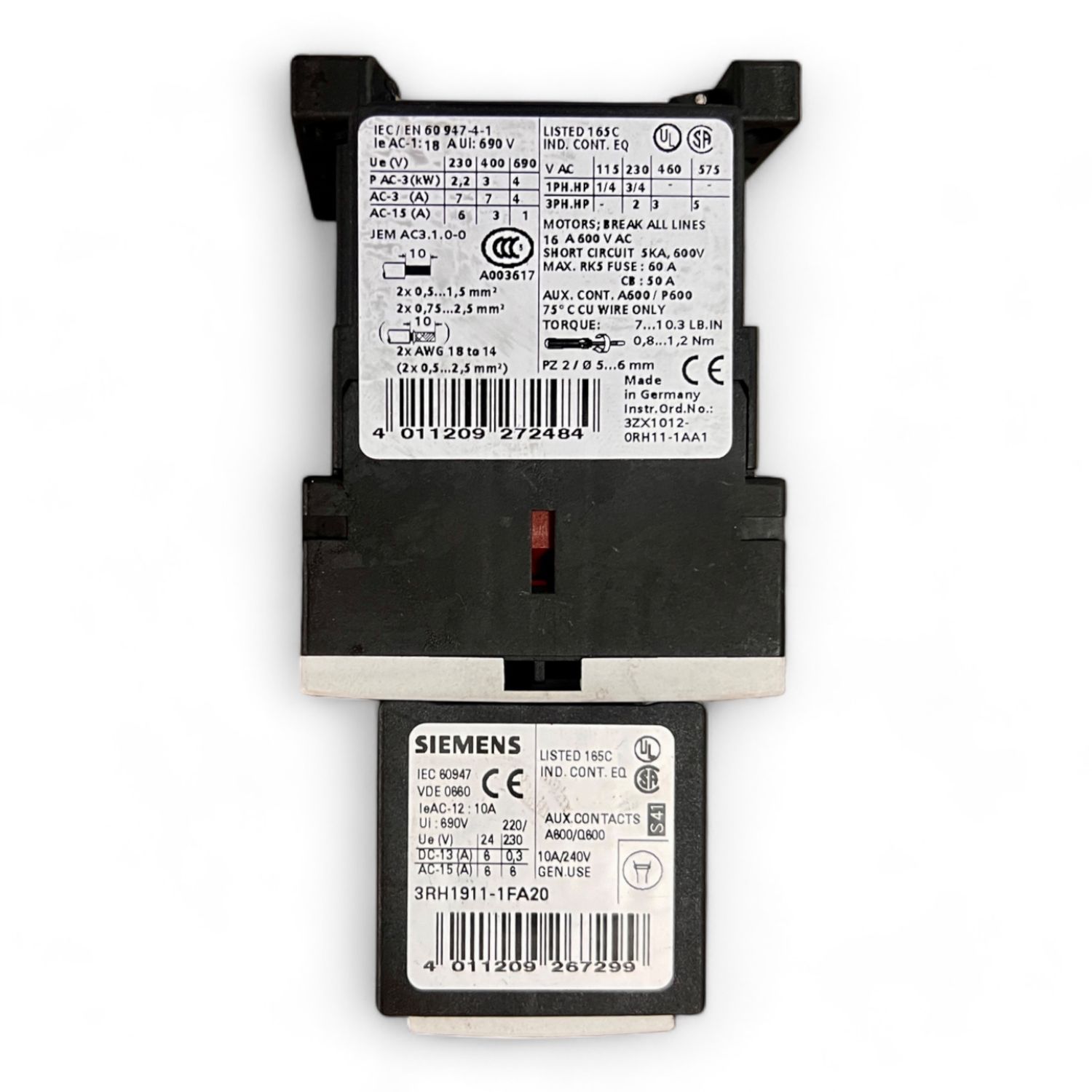 Siemens 3RH1911-1FA20  Hilfsschalterblock