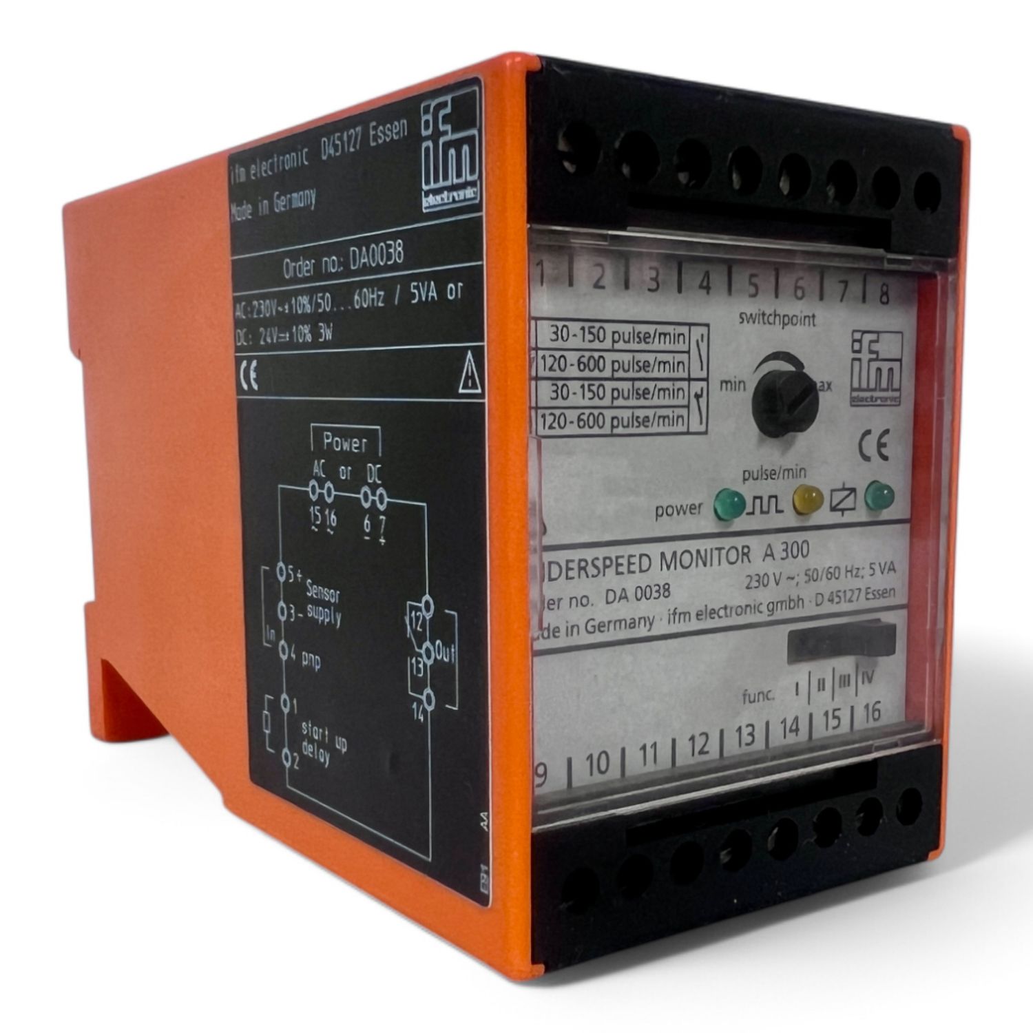 IFM Unterdrehzahlwächter A300 DA0038 Stillstandswächter  Underspeed Monitor