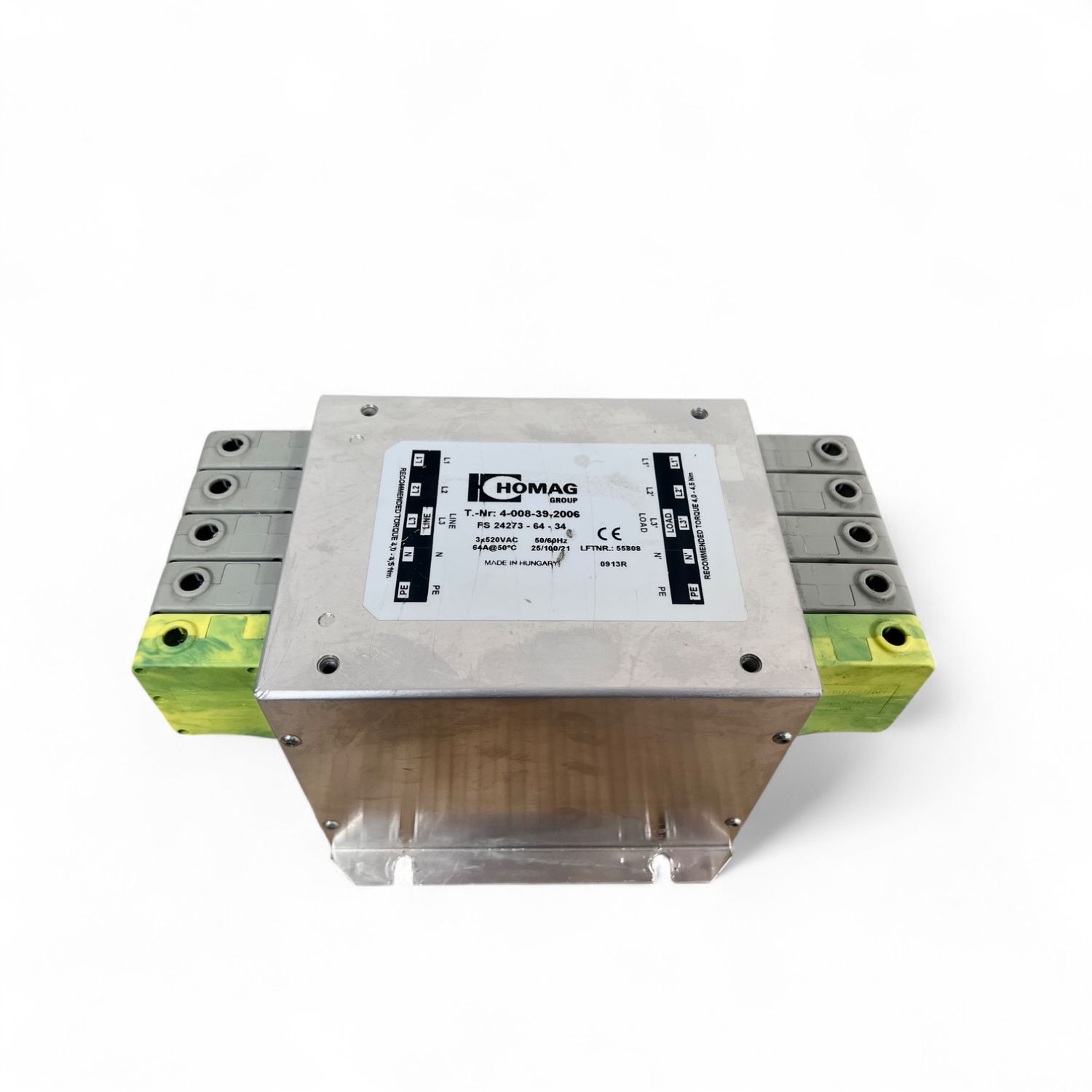 HOMAG Netzfilter 3x0…520V +N 64A 50/60Hz Typ 4-008-39-2006