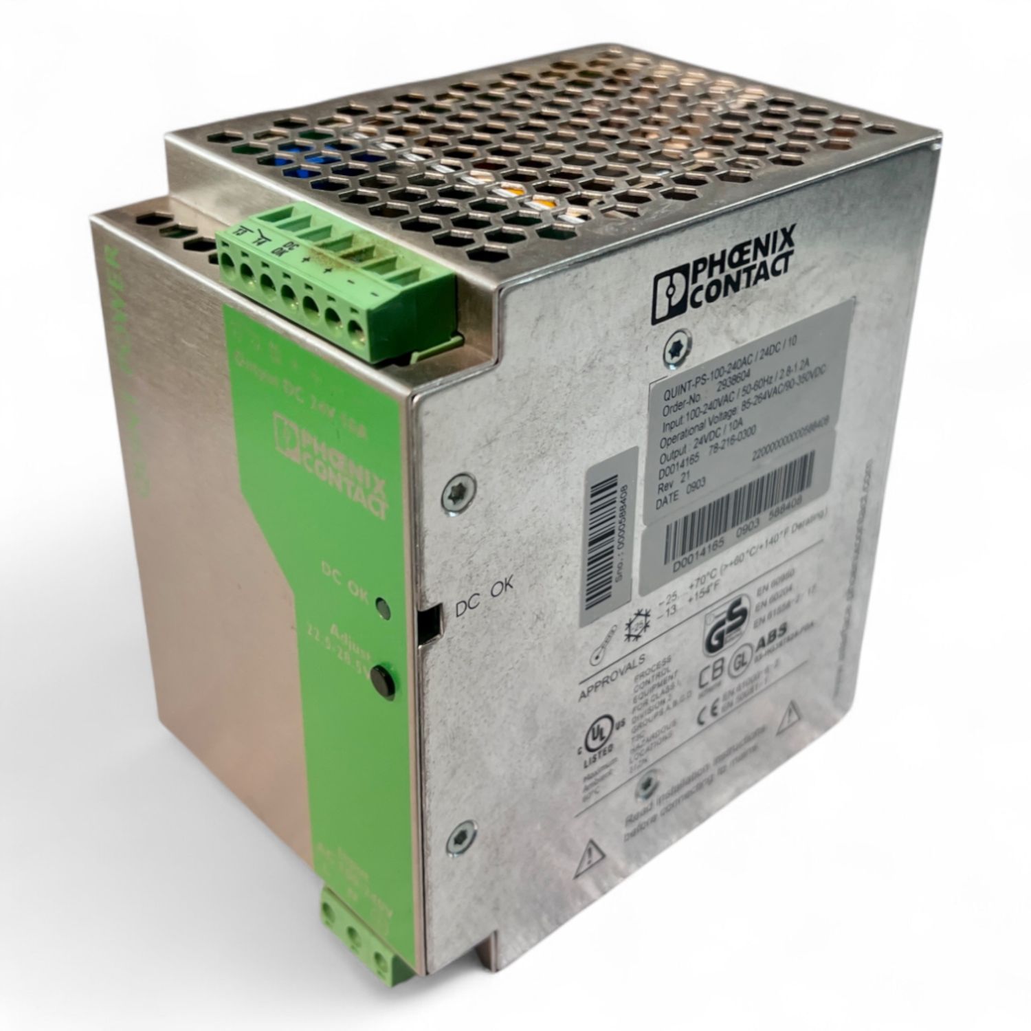 PHOENIX CONTACT QUINT-PS-100-240AC/24DC/10 Schaltnetzteil 24V 10A 240W – Art.Nr. 2938604