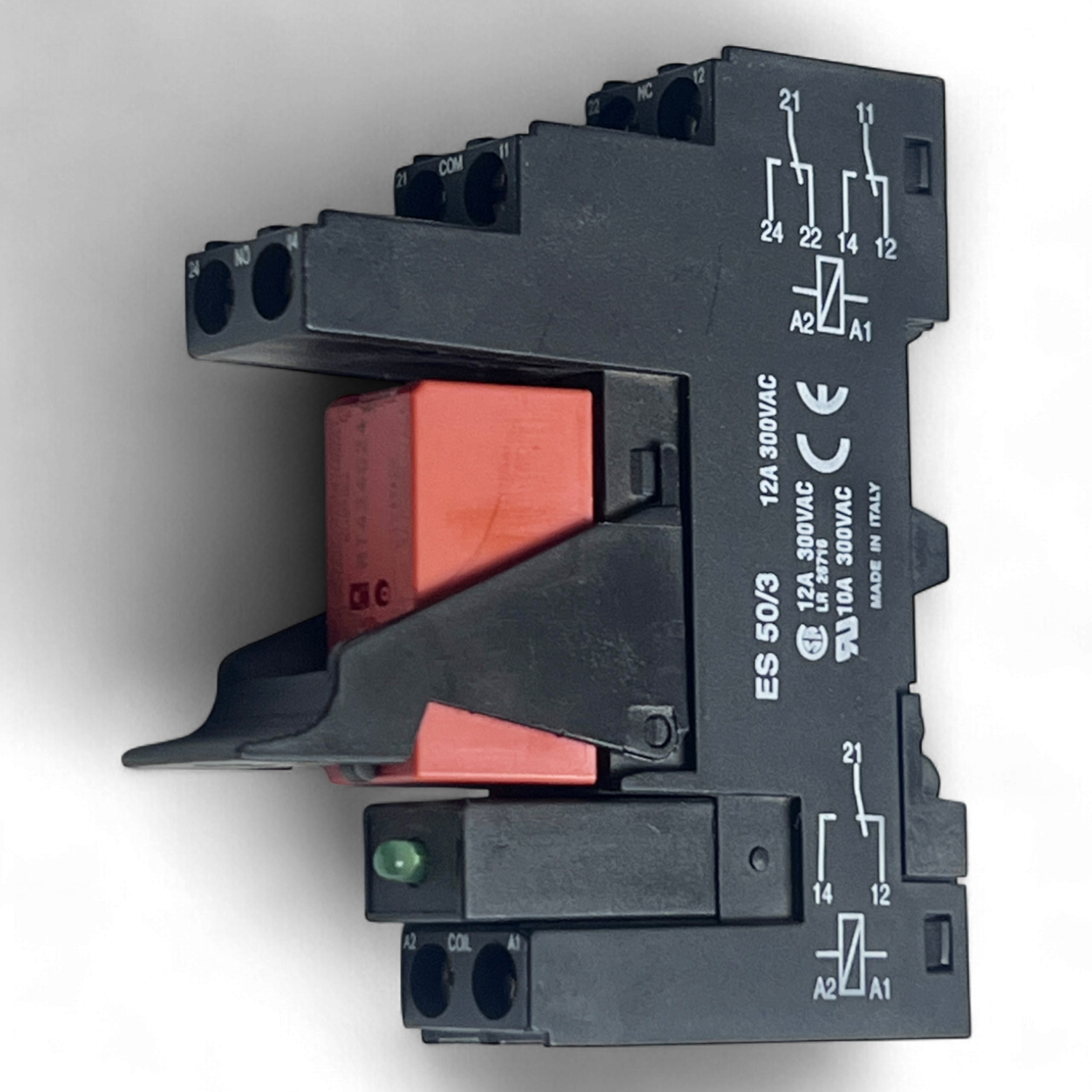 Schrack Relais RT424024 mit Sockel ES 50/3 – Relaisfassung | Relay Socket | Art.-Nr. ES50/3