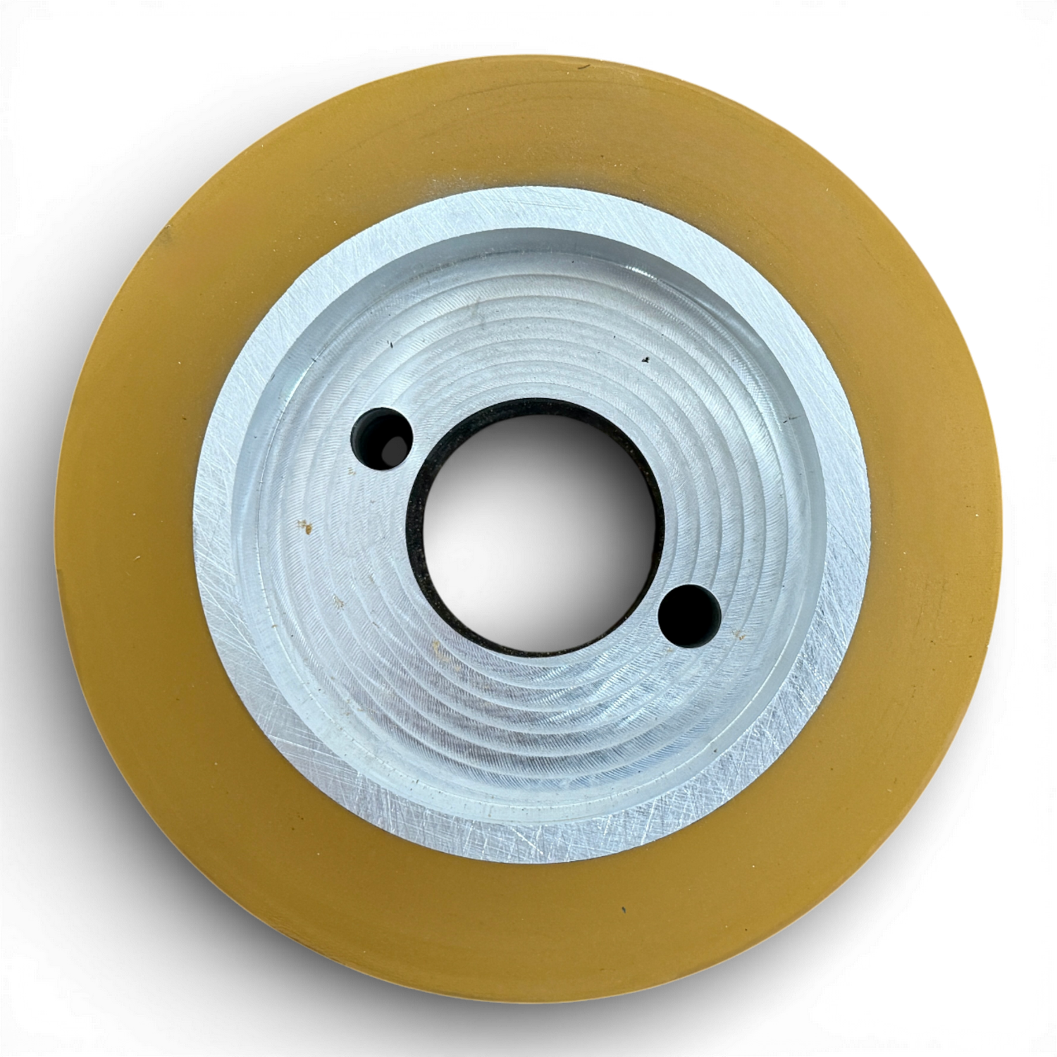 PU R Vorschubrolle 120 x 60 mm Polyurethan (PU R / PU) mit Stahlkern – Ø35 mm Bohrung – Teilkreis 8,5 x 48 – für Maggi, Haffner, HolzHer