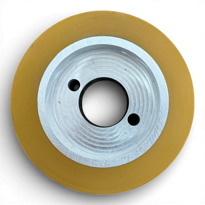 PU R Vorschubrolle 120 x 60 mm Polyurethan (PU R / PU) mit Stahlkern – Ø35 mm Bohrung – Teilkreis 8,5 x 48 – für Maggi, Haffner, HolzHer