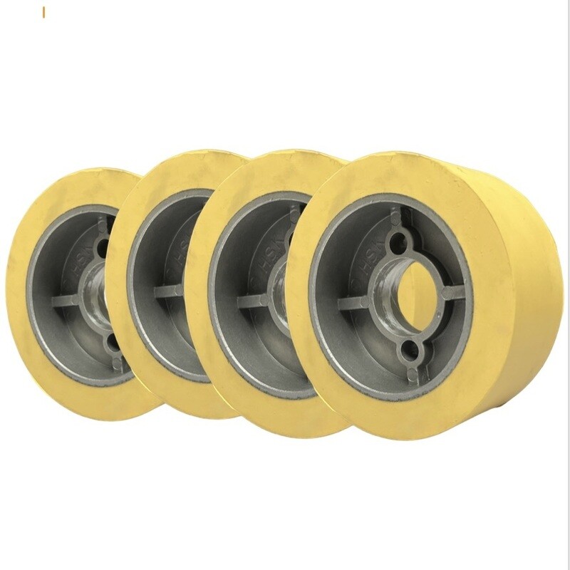 4 Stück PUR Vorschubrollen 120 x 60 mm HighGrip Polyurethan (PU R) mit Aluminiumkern – Ø35 mm Bohrung – Teilkreis 8,5 x 48,5 – für Maggi, Haffner, HolzHer