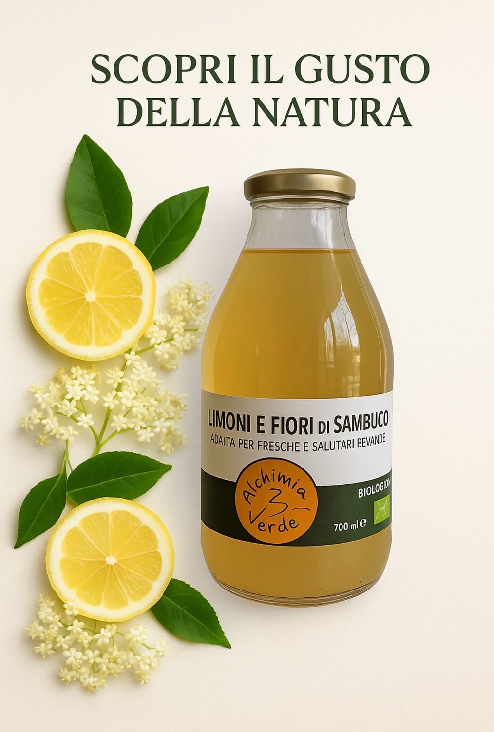 Natural elderflower and lemon juice