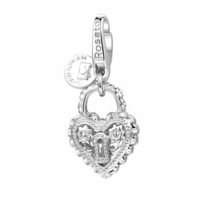 ROSATO Ciondolo Charm Lucchetto Cuore in Argento 925