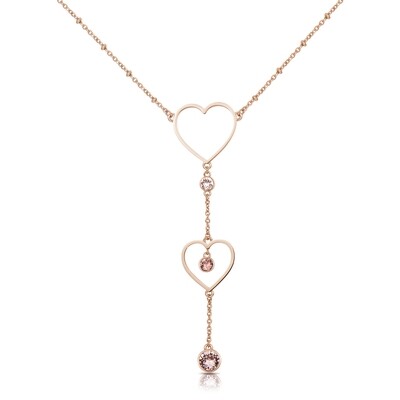 BROSWAY Collana Sight in Acciaio pvd oro Rosa e Cristalli Colorati Swarovski