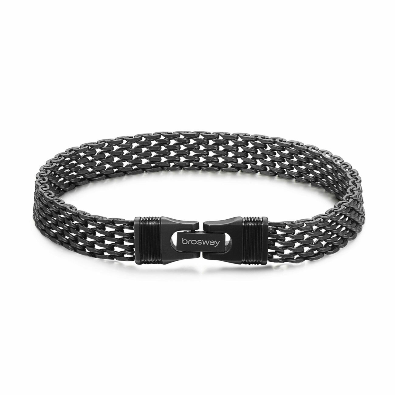 BROSWAY Bracciale Uniform in Acciaio pvd Nero