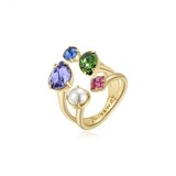 BROSWAY Anello Affinity in Ottone Galvanica Oro e Cristalli Colorati Swarovski