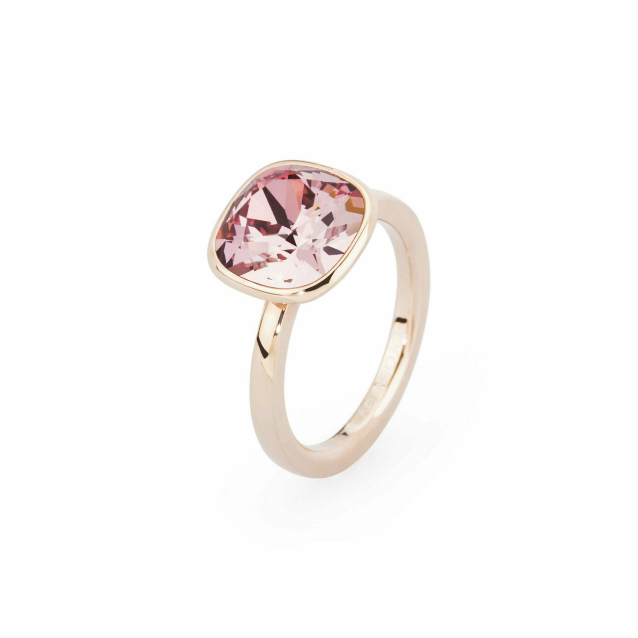 BROSWAY Anello Tring Fascino in Acciaio pvd Oro Rosa e Cristallo Rosa Antico Swarovski