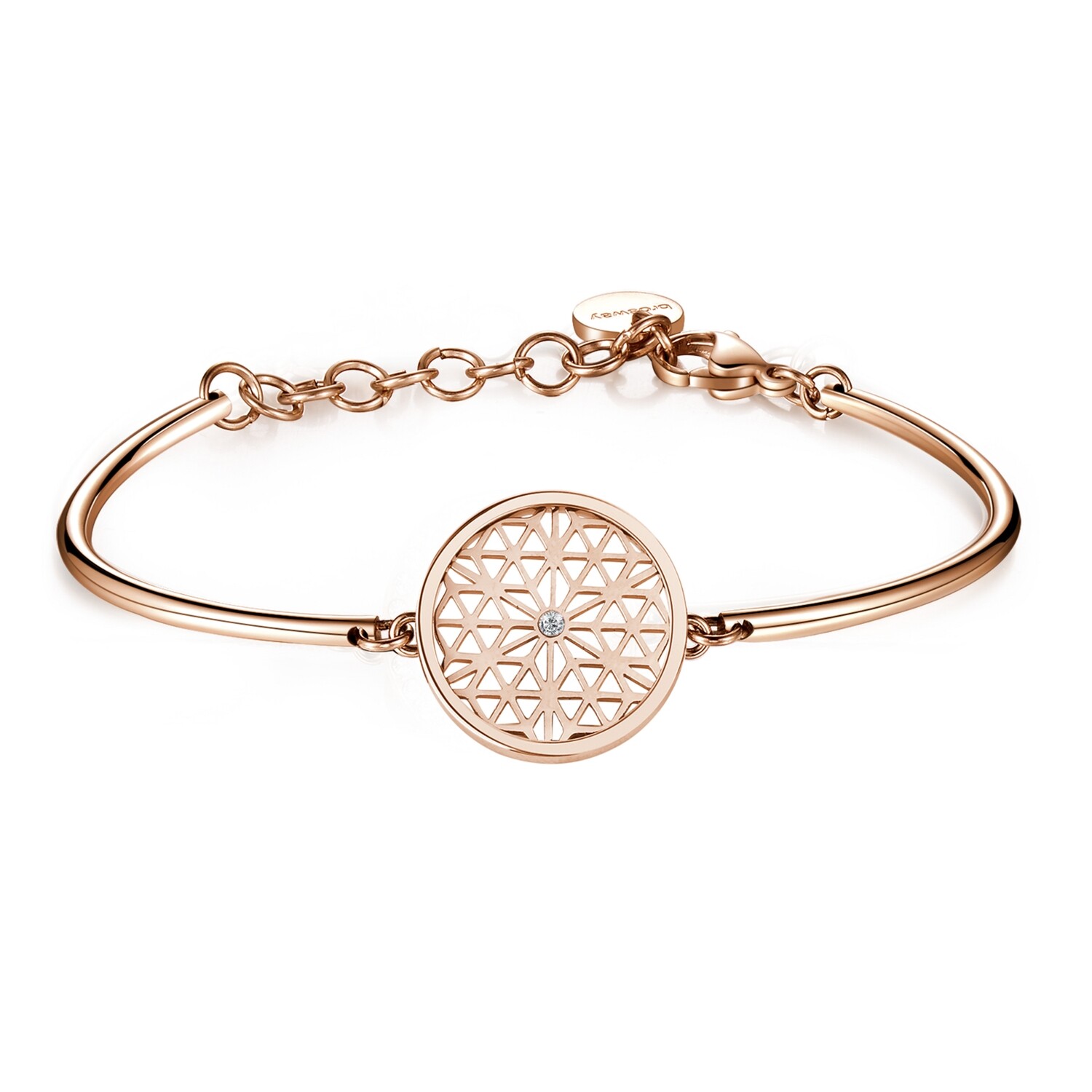 BROSWAY Bracciale Chakra Fiore della Vita in Acciaio pvd Oro Rosa