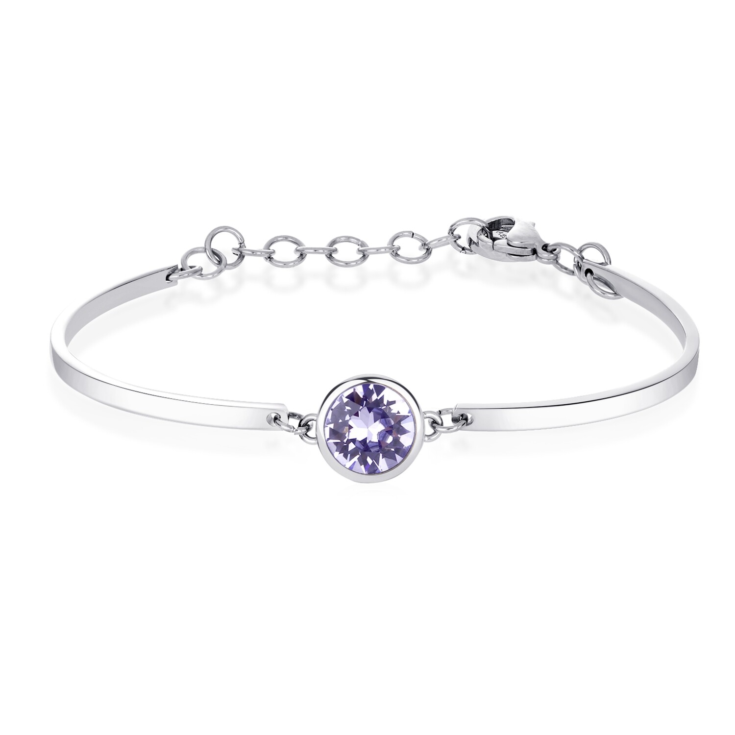 BROSWAY Bracciale Chakra Cristallo Lilla in Acciaio