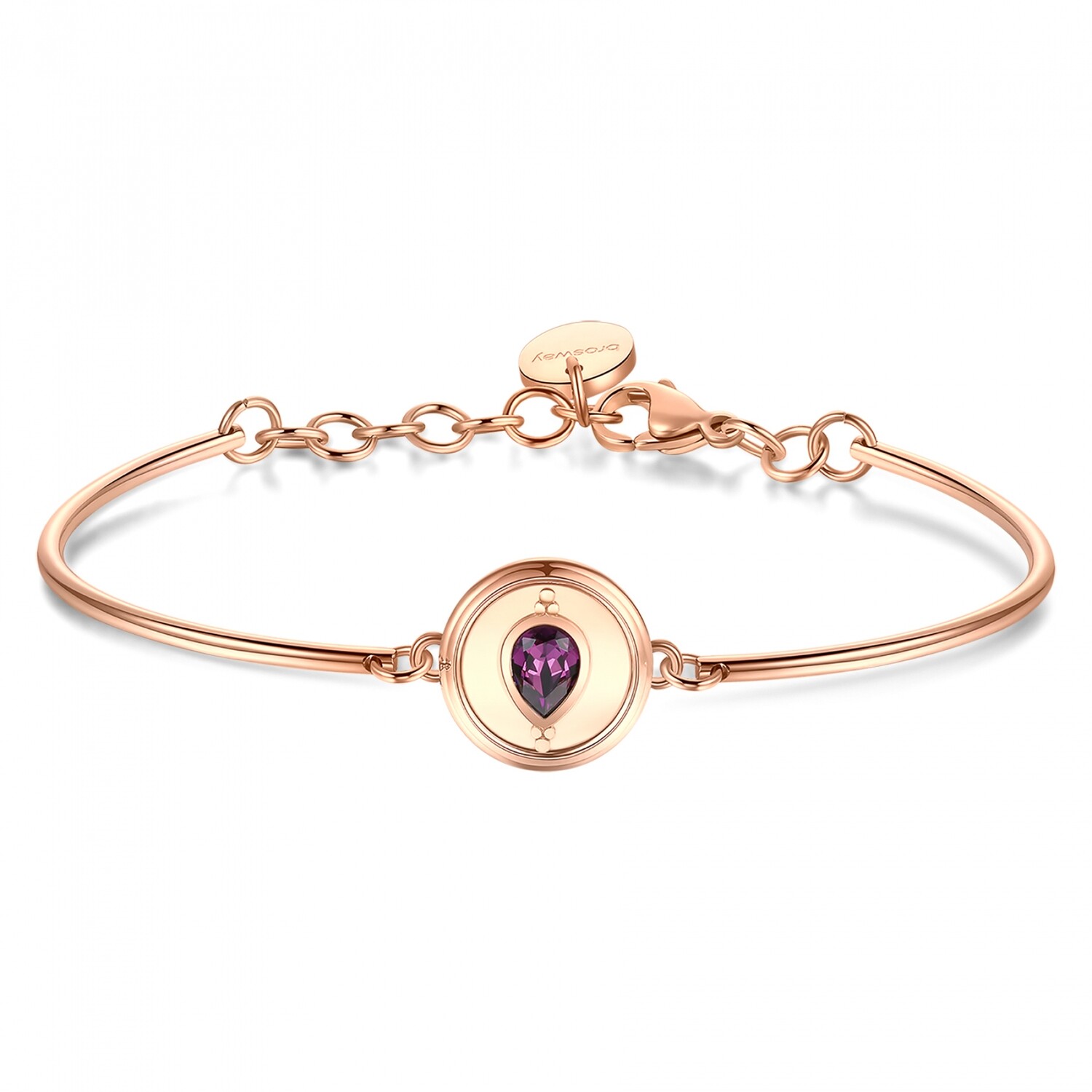 BROSWAY Bracciale Chakra Cristalli e Pietre in Acciaio pvd Oro Rosa