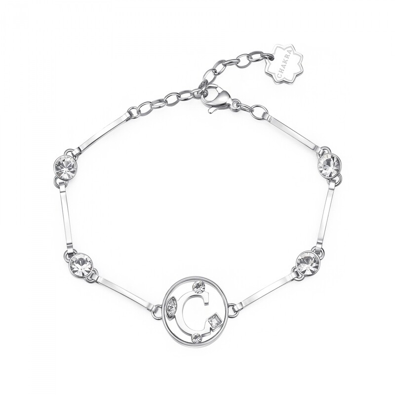 BROSWAY Bracciale Chakra Alfabeto Lettera C in Acciaio